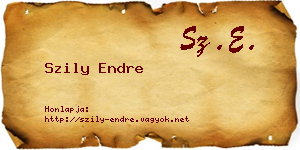 Szily Endre névjegykártya