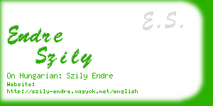 endre szily business card